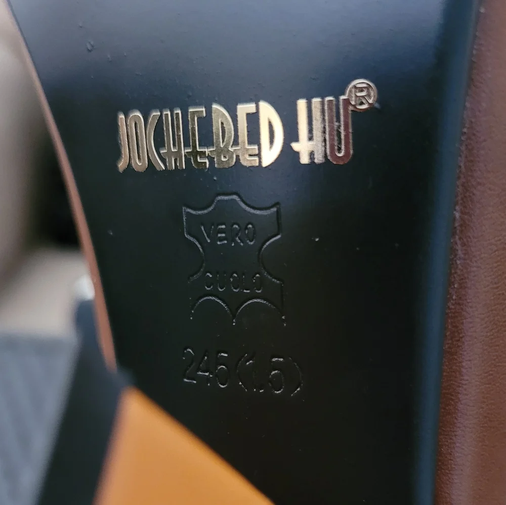 JOCHEBED HU GENUINE LEATHER RETRO STUDDED COLORBLOCK BOOTIES